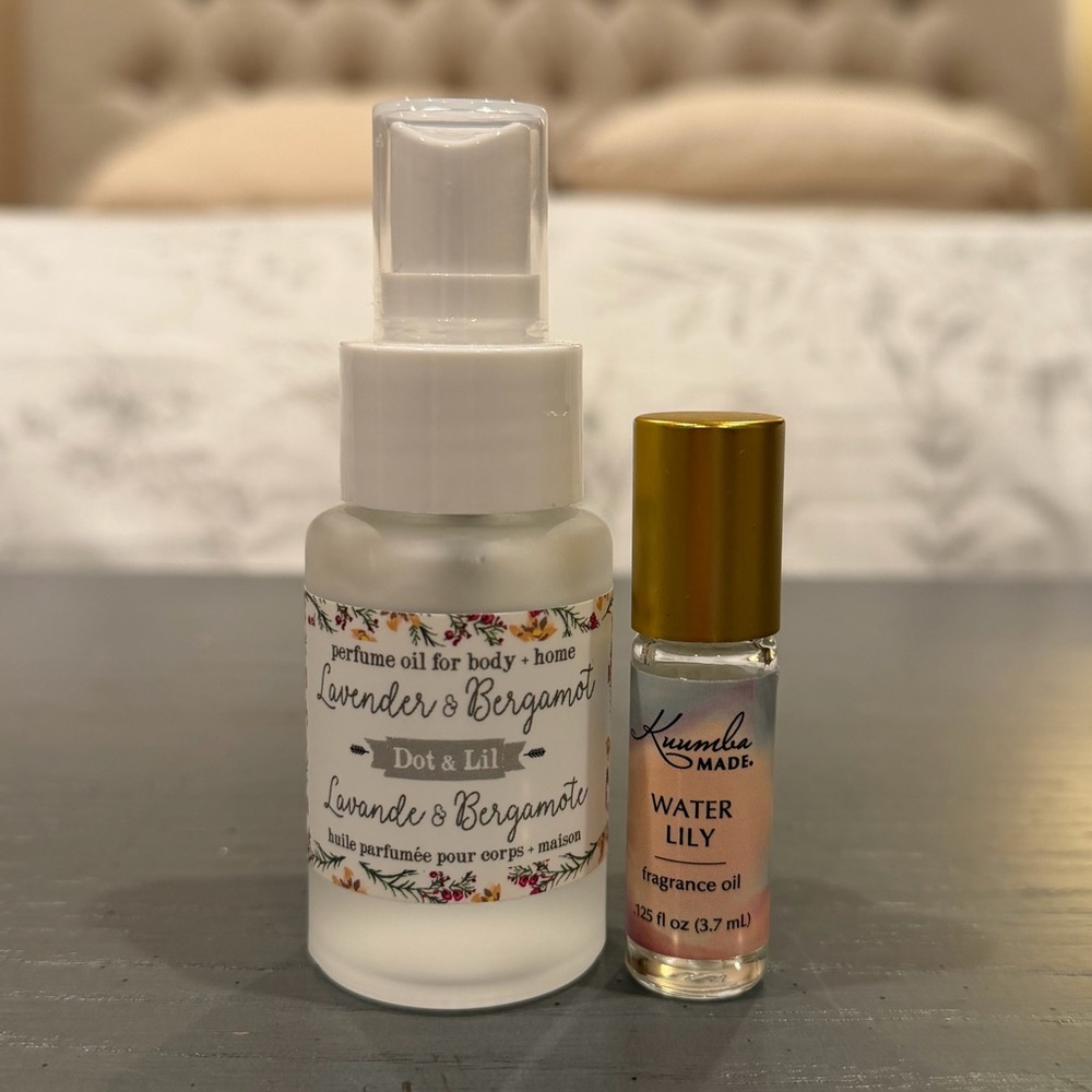 Dot & Lil Lavender & Bergamot Perfume Oil & Kuumba Made Water Lily Fragrance Oil